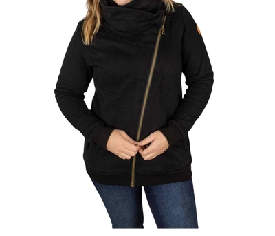 Shop Michelle Mae Quinn Zipup Cowl Sweatshirt In Black