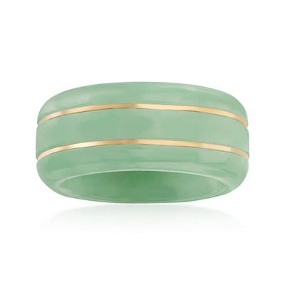 Shop Ross-simons Lapis Ring With 14kt Yellow Gold In Green