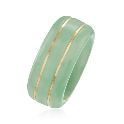Ross-simons Lapis Ring With 14kt Yellow Gold In Green
