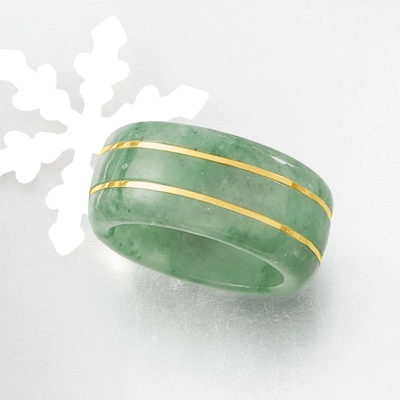 Ross-simons Lapis Ring With 14kt Yellow Gold In Green