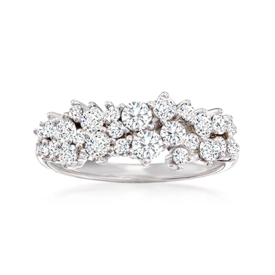 Ross-simons Diamond Cluster Ring In 14kt White Gold In Silver