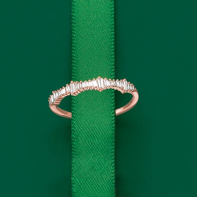 Ross-simons Baguette Diamond Ring In 14kt Rose Gold