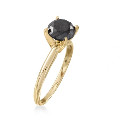 Ross-simons Black Diamond Solitaire Ring In 14kt Yellow Gold