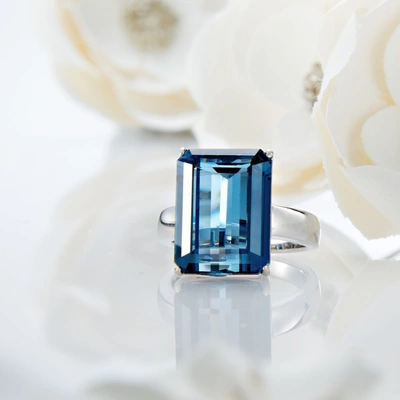 Shop Ross-simons London Blue Topaz Ring In Sterling Silver