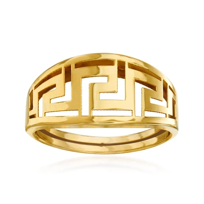 Shop Ross-simons Italian 14kt Yellow Gold Greek Key Ring
