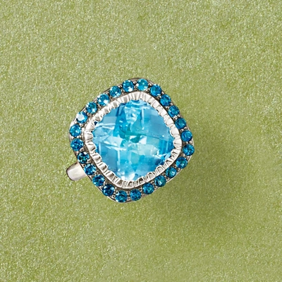 Ross-simons Sky And London Blue Topaz Ring In Sterling Silver