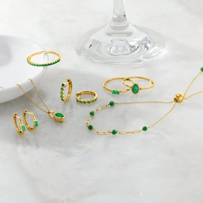 Rs Pure By Ross-simons Emerald Ring In 14kt Yellow Gold In Green
