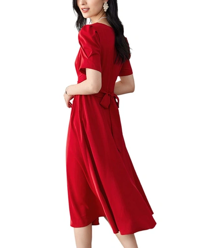 Shop Ounixue Ounixe Midi Dress In Red