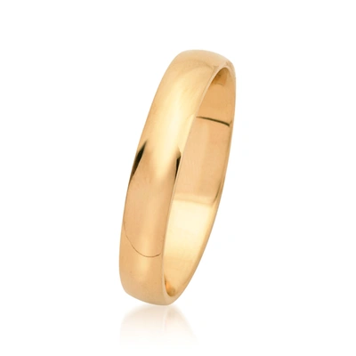 Ross-simons Men's 4mm 14kt Yellow Gold Wedding Ring In Beige