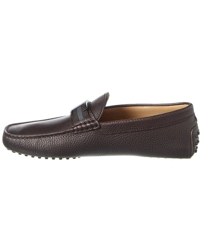 Shop Tod's Leather Loafer In Grey