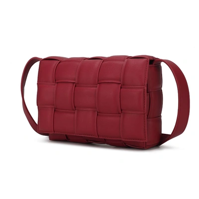 Mkf Collection By Mia K Ginger Woven Vegan Leather Women's Shoulder Bag In Red