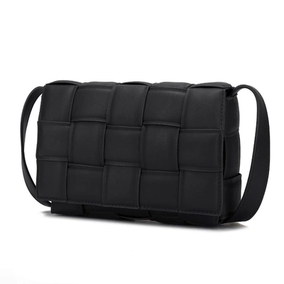 Shop Mkf Collection By Mia K Ginger Woven Vegan Leather Women's Shoulder Bag In Black