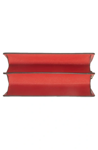 Shop Tory Burch Robinson Convertible Leather Shoulder Bag In Poppy Orange / Cardamom