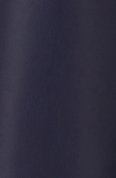 Kobi Halperin Fontana Belted Faux Leather Midi Dress In Navy