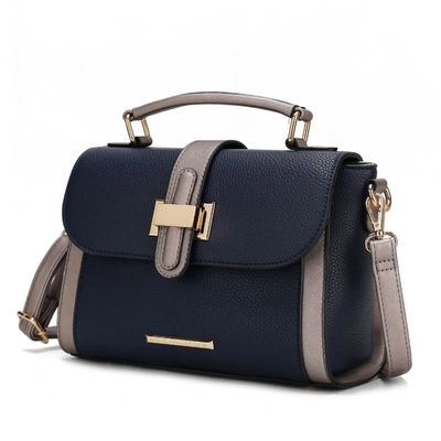 Mkf Collection By Mia K Willa Color-block Vegan Leather Women's Shoulder Bag In Blue