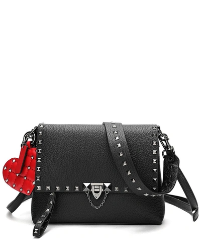 Shop Tiffany & Fred Studded Top-grain Leather Shoulder Bag In Black