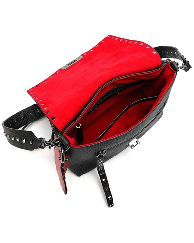 Shop Tiffany & Fred Studded Top-grain Leather Shoulder Bag In Black