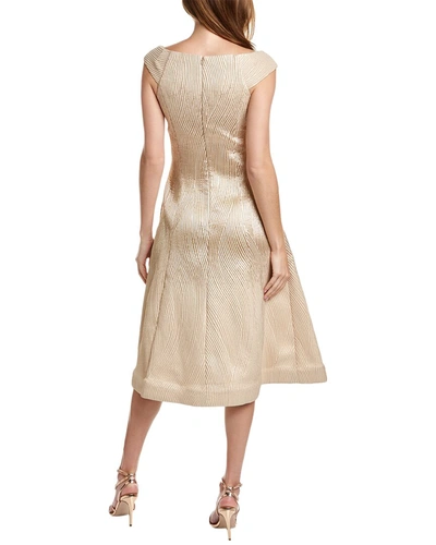 Shop Teri Jon By Rickie Freeman Rib Textured Jacquard A-line Dress In Beige