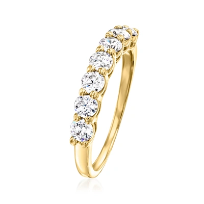 Ross-simons Cz 7-stone Ring In 14kt Yellow Gold In White