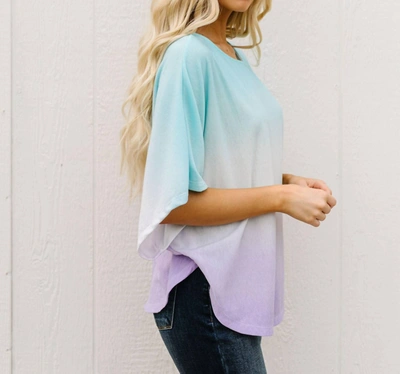 Shop Ces Femme Middle Ground Ombre Top In Aqua/lavender Ombre In Blue