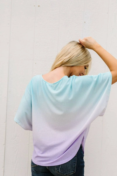 Shop Ces Femme Middle Ground Ombre Top In Aqua/lavender Ombre In Blue
