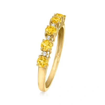 Shop Canaria Fine Jewelry Canaria Citrine 5-stone Ring With Diamond Accents In 10kt Yellow Gold