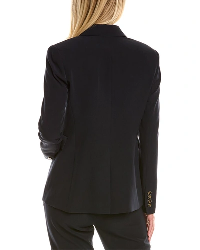 Shop Donna Karan Double-breasted Blazer In Black
