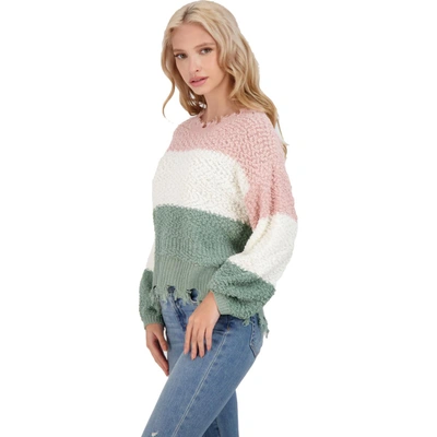 Shop Jolie & Joy By Fct With Love Womens Crew Neck Drop Shoulder Pullover Sweater In Pink