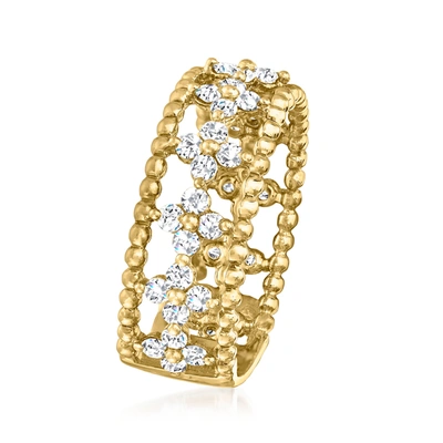 Ross-simons Diamond Open-space Flower Ring In 14kt Yellow Gold In Gold