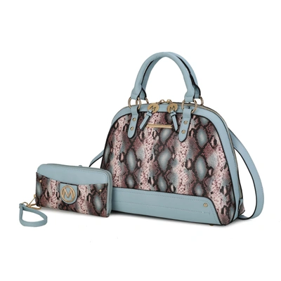Mkf Collection By Mia K Frida Satchel And Wallet Handbag - 2 Pieces In Blue