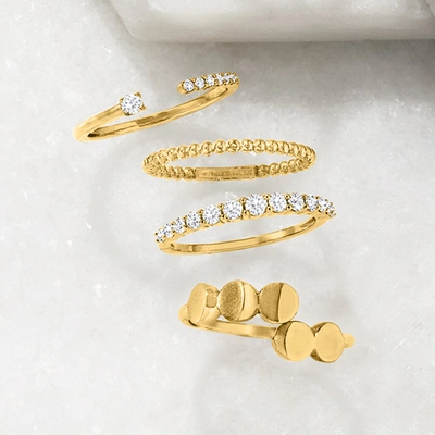 Ross-simons Diamond Graduated Ring In 14kt Yellow Gold In White