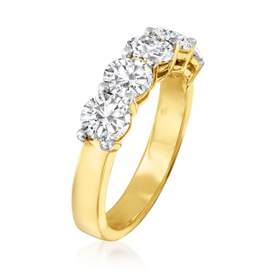 Shop Ross-simons Diamond 5-stone Ring In 14kt Yellow Gold
