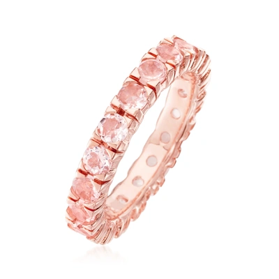 Ross-simons Morganite Eternity Band In 18kt Rose Gold Over Sterling In Pink