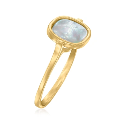 Ross-simons Italian Mother-of-pearl Ring In 14kt Yellow Gold