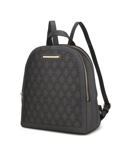 Mkf Collection By Mia K Sloane Vegan Leather Multi Compartment Backpack In Grey