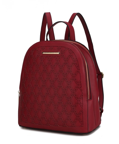 Shop Mkf Collection By Mia K Sloane Vegan Leather Multi Compartment Backpack In Red
