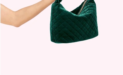 Stoney Clover Lane Destination London Scrunch Handle In Green Velvet In Multi