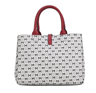 Mkf Collection By Mia K Yuliana Circular M Emblem Print Satchel Handbag For Women's With Wallet In Green
