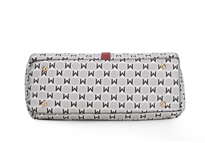 Mkf Collection By Mia K Yuliana Circular M Emblem Print Satchel Handbag For Women's With Wallet In Green