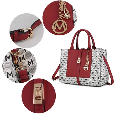 Mkf Collection By Mia K Yuliana Circular M Emblem Print Satchel Handbag For Women's With Wallet In Green