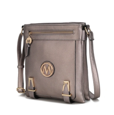 Shop Mkf Collection By Mia K Greta Vegan Leather Crossbody Handbag For Women's In Grey