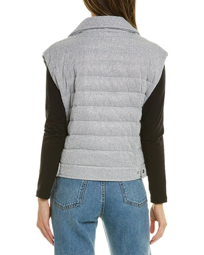 Shop Herno Metallic Cropped Vest In Grey