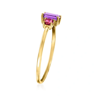 Rs Pure By Ross-simons Amethyst And . Rhodolite Garnet Ring In 14kt Yellow Gold In Purple