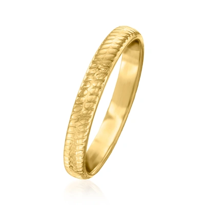 Rs Pure Ross-simons Italian 14kt Yellow Gold Textured Ring