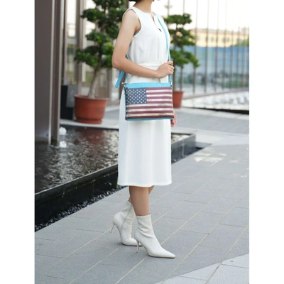 Mkf Collection By Mia K Madeline Printed Flag Vegan Leather Women's Crossbody Bag In Multi