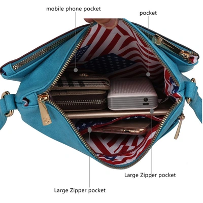 Mkf Collection By Mia K Madeline Printed Flag Vegan Leather Women's Crossbody Bag In Multi