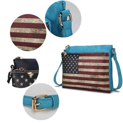 Mkf Collection By Mia K Madeline Printed Flag Vegan Leather Women's Crossbody Bag In Multi