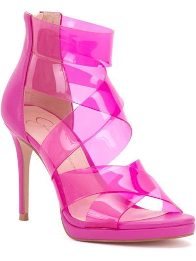 Shop Jessica Simpson Dysti Womens Faux Leather Stiletto Heels In Pink