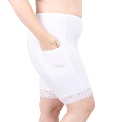 Shop Undersummers By Carrierae Moisture Wicking Shortlette Slipshort With Pockets 9" In White