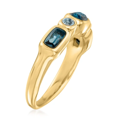 Ross-simons London And Sky Blue Topaz Ring In 14kt Yellow Gold